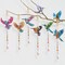6 Pack 5D Diamond Painting Wind Chimes, Double‑Sided Hummingbird Rhinestone Suncatcher DIY Diamond Art Kits for Adults, Christmas & Mother’s Day Gifts